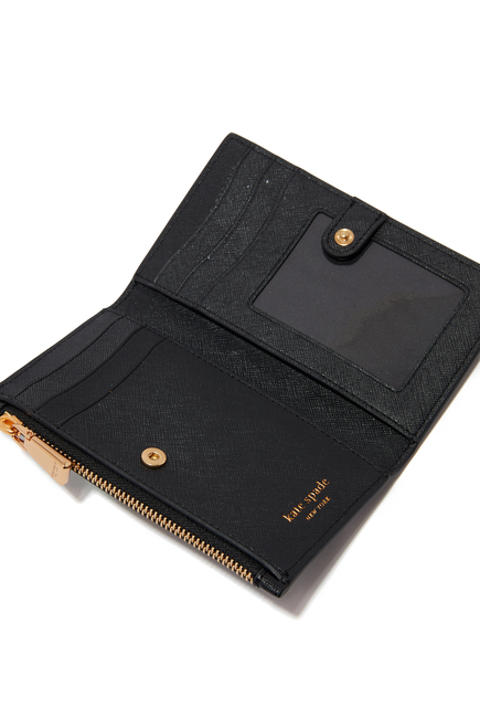 محفظة مورغان بتصميم رفيع ثنائي الطي وربطة فيونكة